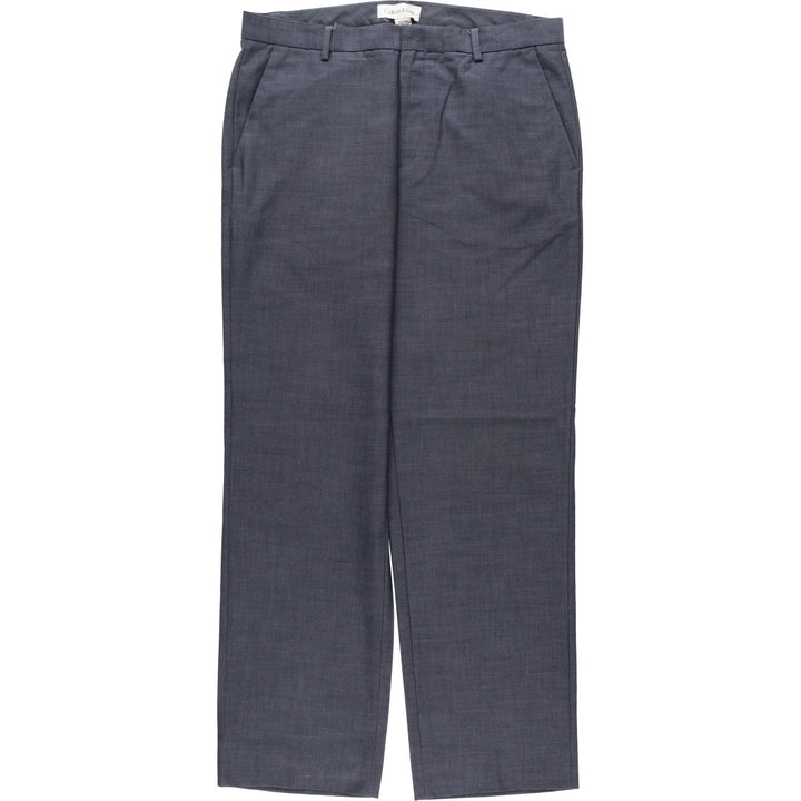 Calvin Klein slacks for men, size W34 (approx.) polyester gray type Vintage Second Hand