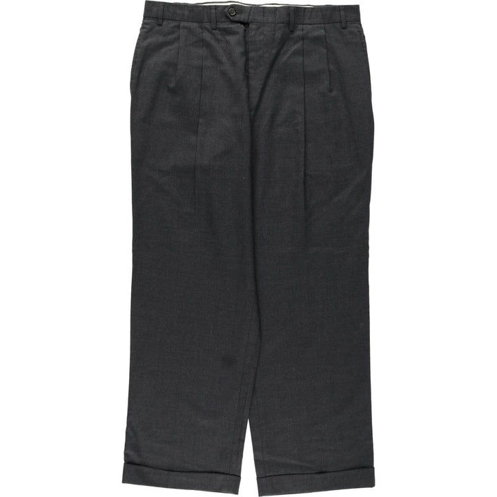Ralph Lauren LAUREN Lauren Two-pleat wool pants slacks for men, equivalent to W36 wool gray type Vintage Second Hand