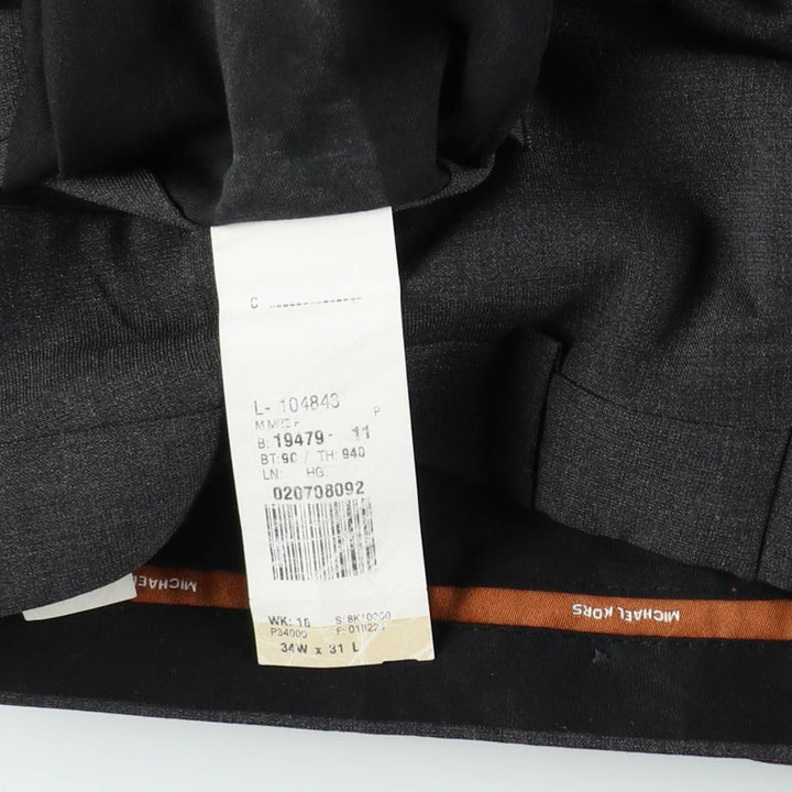 Michael Kors wool trousers/slacks, made in Canada, men's size W35 (approx.). wool gray type Vintage Second Hand