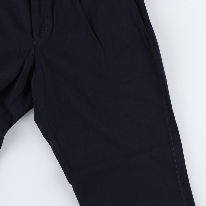 1990'S Lands' End Two-Pleat Wool Trousers, Made in USA, Men's Size W33 (approx.), Vintage wool navy blue type Vintage Second Hand