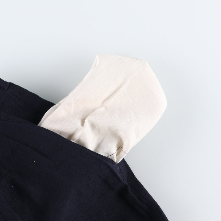 1990'S Lands' End Two-Pleat Wool Trousers, Made in USA, Men's Size W33 (approx.), Vintage wool navy blue type Vintage Second Hand