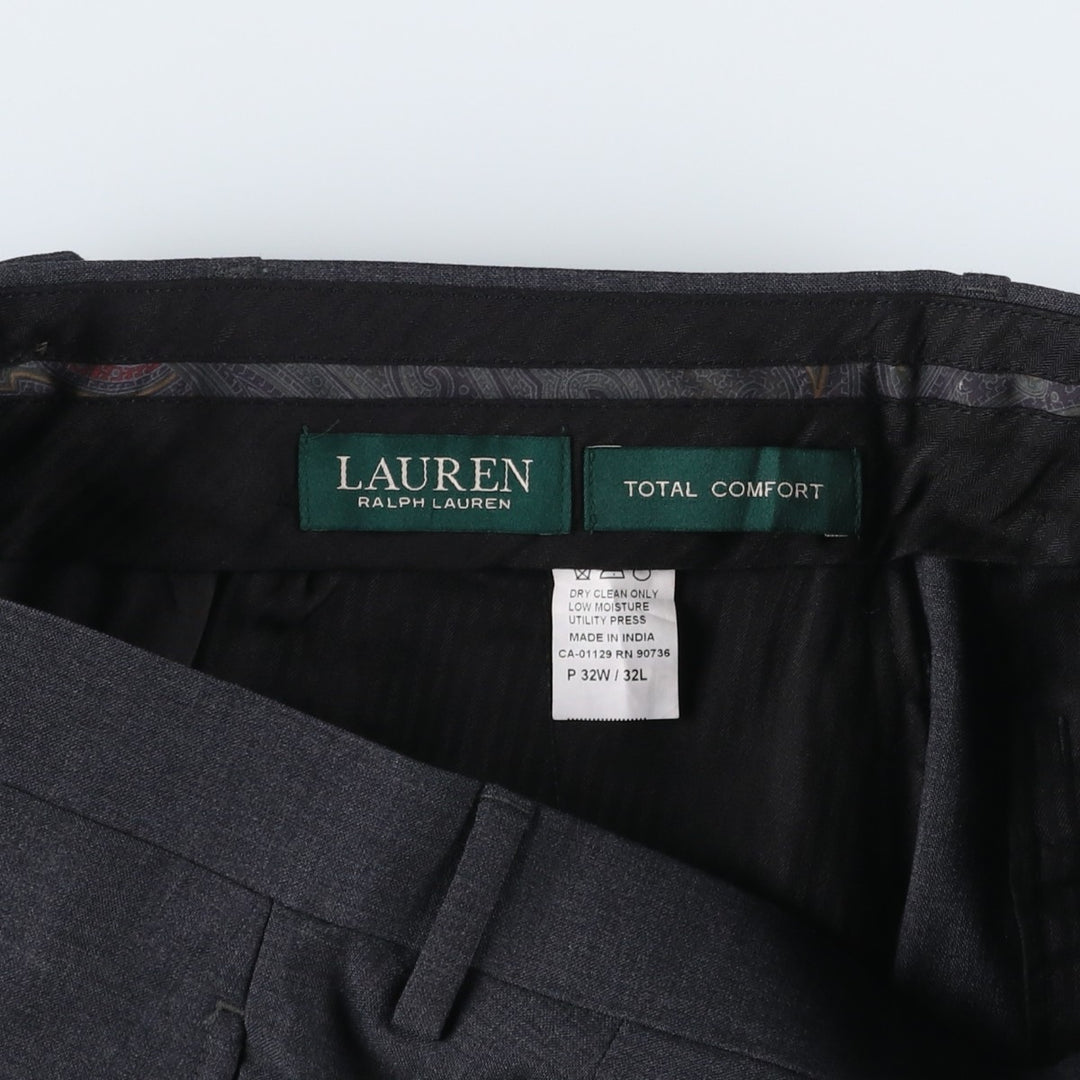 Ralph Lauren Lauren Wool Pants, Slacks, Men's, Size W33 wool Charcoal Vintage Second Hand