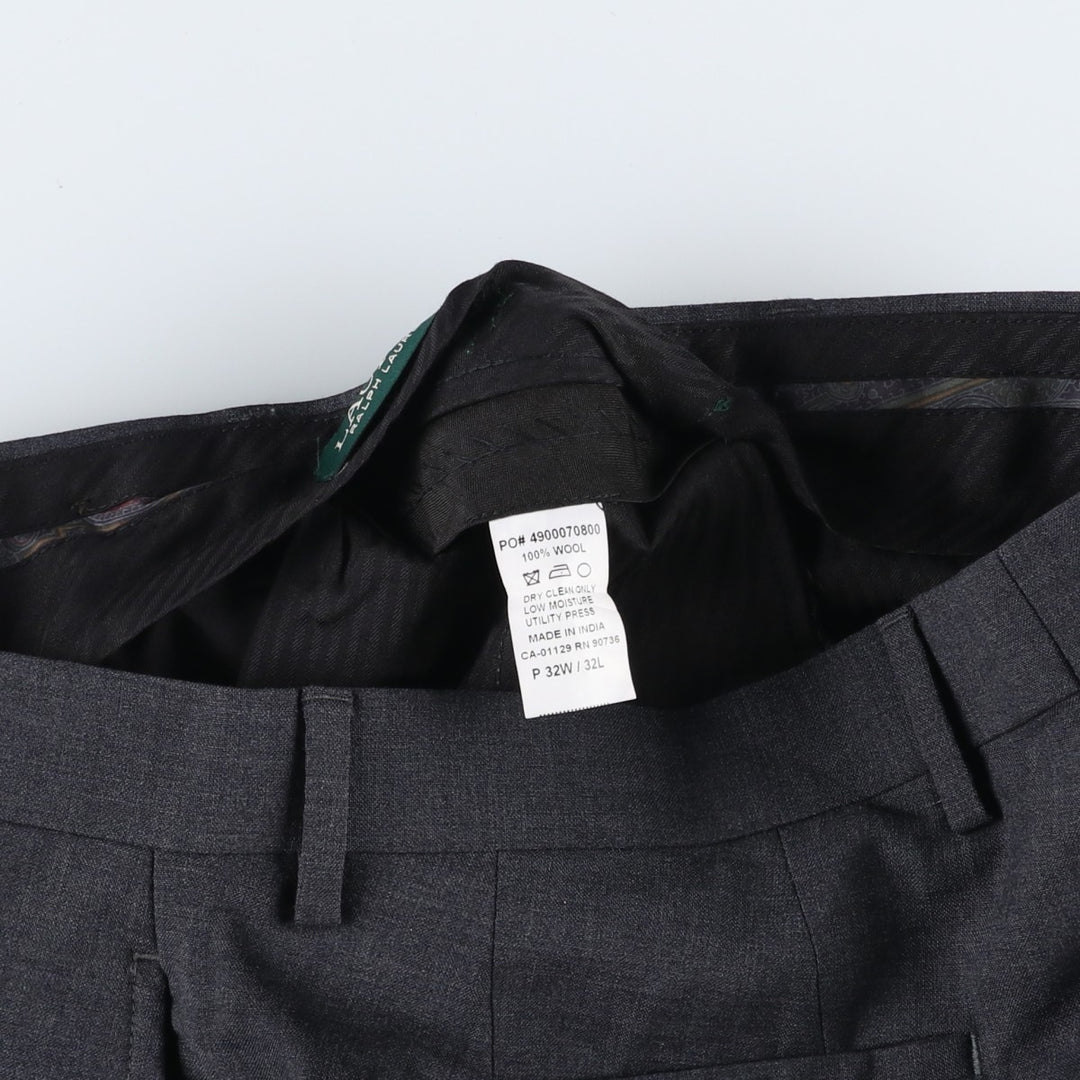 Ralph Lauren Lauren Wool Pants, Slacks, Men's, Size W33 wool Charcoal Vintage Second Hand