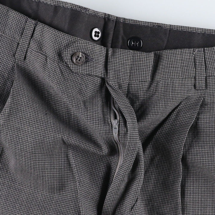 ~90'S Joss A. Bank Check Pattern Houndstooth Pattern Two-Pleat Wool Trousers Slacks Men's W35 equivalent Vintage wool gray type Vintage Second Hand