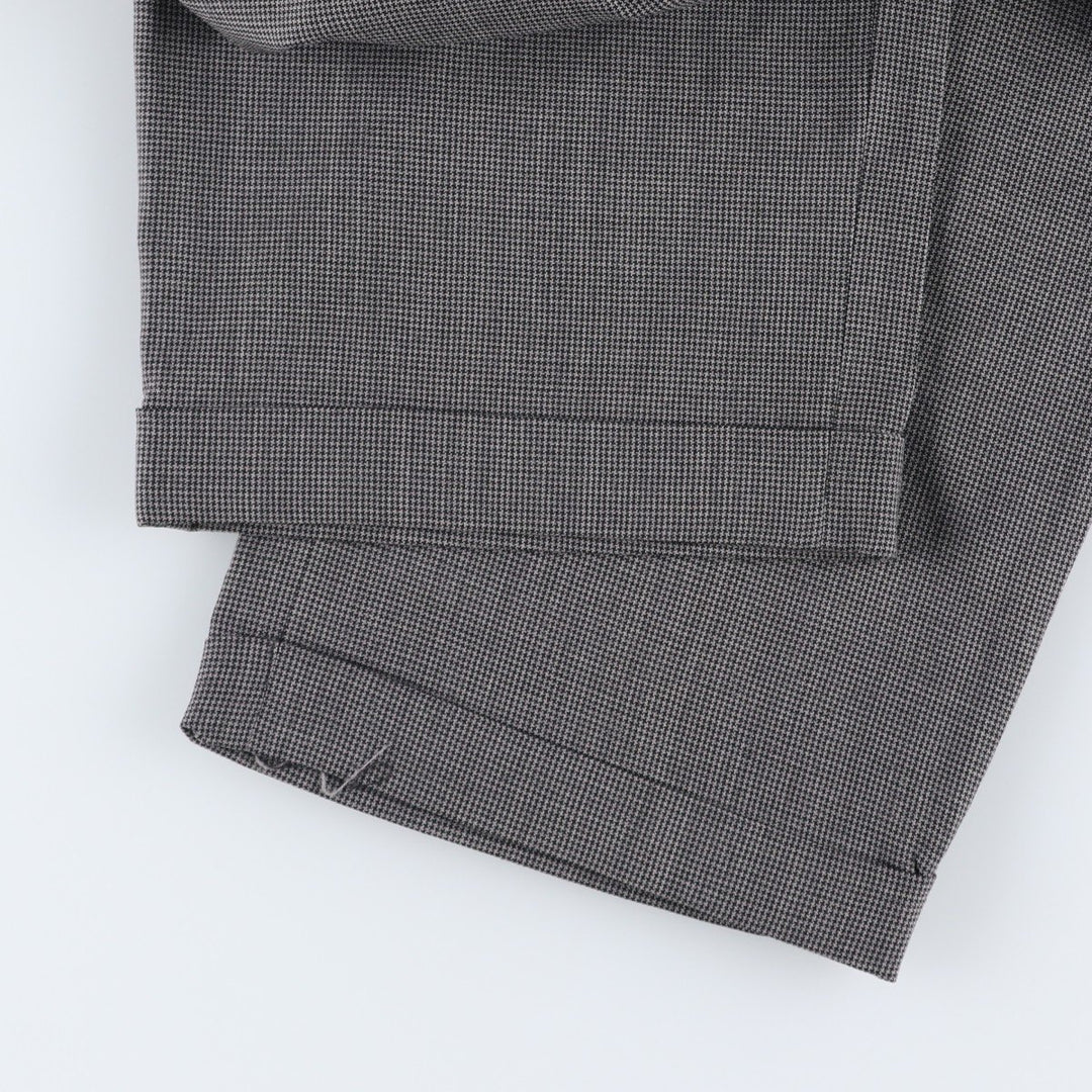 ~90'S Joss A. Bank Check Pattern Houndstooth Pattern Two-Pleat Wool Trousers Slacks Men's W35 equivalent Vintage wool gray type Vintage Second Hand
