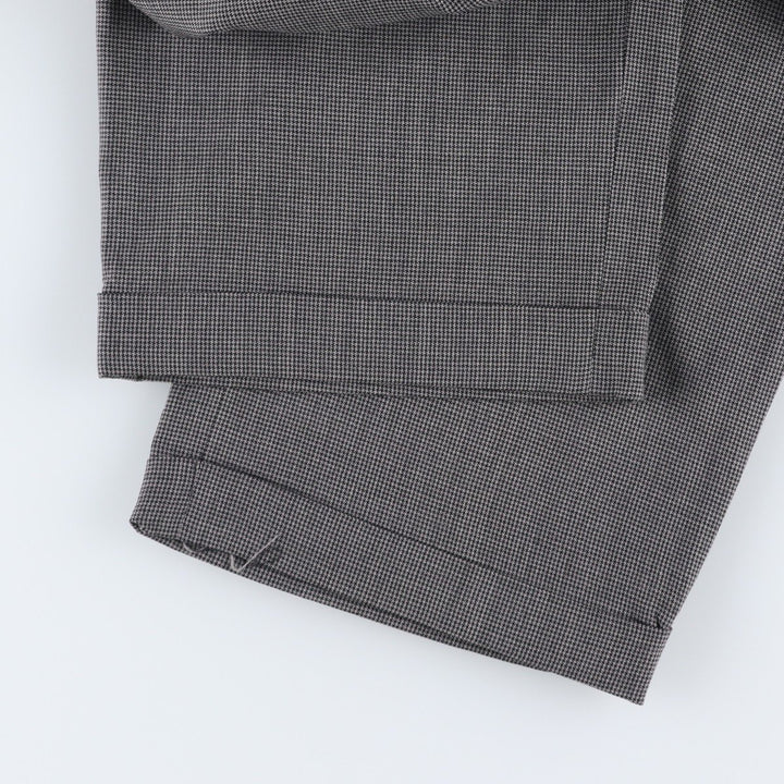 ~90'S Joss A. Bank Check Pattern Houndstooth Pattern Two-Pleat Wool Trousers Slacks Men's W35 equivalent Vintage wool gray type Vintage Second Hand