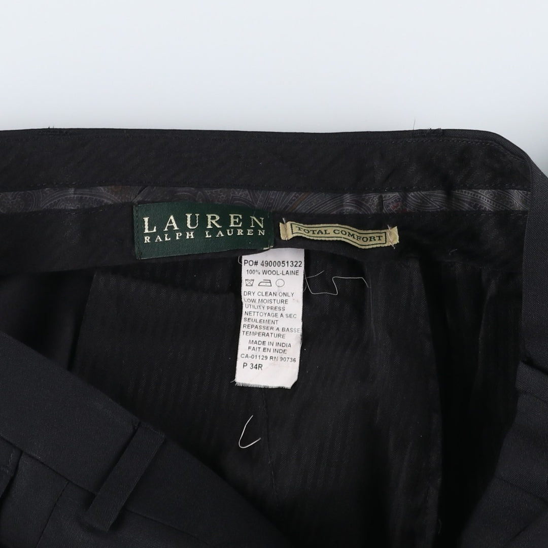 Ralph Lauren LAUREN Wool pants, slacks, men's, W34 equivalent wool navy blue type Vintage Second Hand