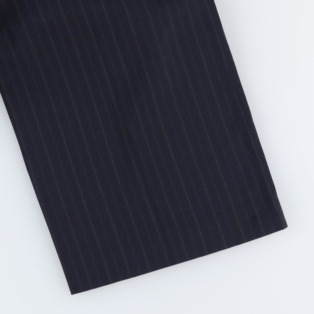 2000'S Banana Republic striped wool trousers/slacks, made in Italy, men's size W34 (approx.) wool navy blue type Vintage Second Hand