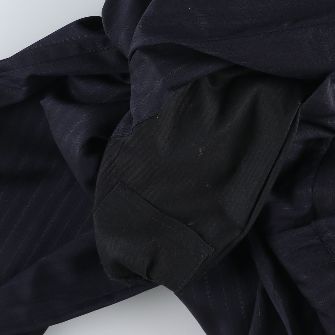 2000'S Banana Republic striped wool trousers/slacks, made in Italy, men's size W34 (approx.) wool navy blue type Vintage Second Hand