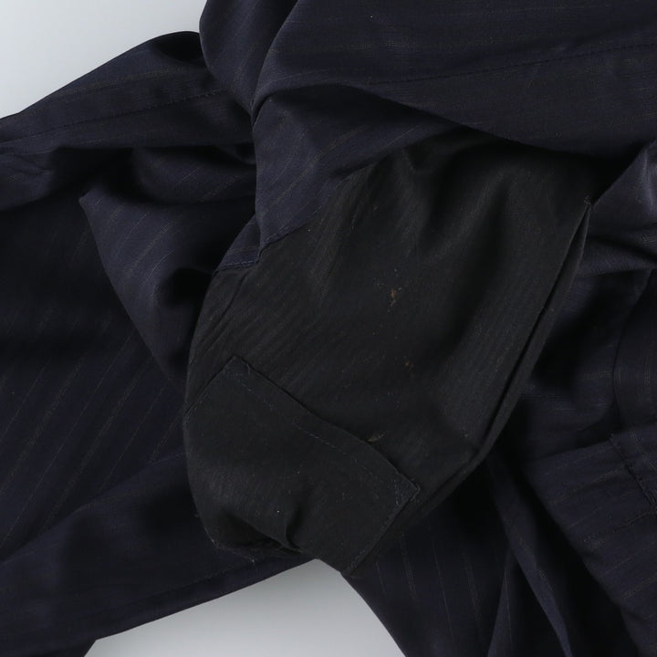 2000'S Banana Republic striped wool trousers/slacks, made in Italy, men's size W34 (approx.) wool navy blue type Vintage Second Hand