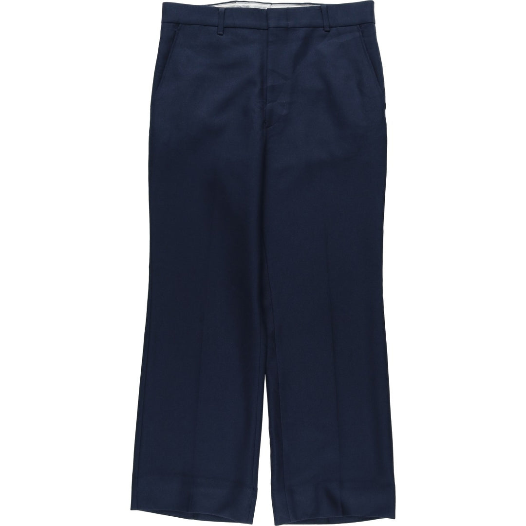~90'S Sears slacks pants, men's size W33 (approx.), Rocket Talon zipper, vintage. polyester navy blue type Vintage Second Hand