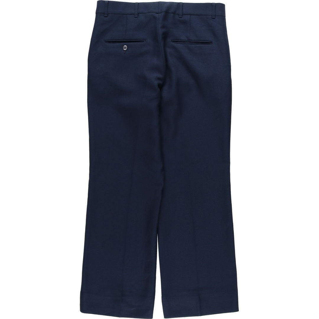 ~90'S Sears slacks pants, men's size W33 (approx.), Rocket Talon zipper, vintage. polyester navy blue type Vintage Second Hand