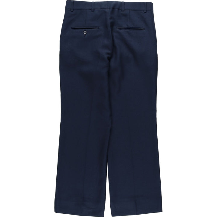 ~90'S Sears slacks pants, men's size W33 (approx.), Rocket Talon zipper, vintage. polyester navy blue type Vintage Second Hand