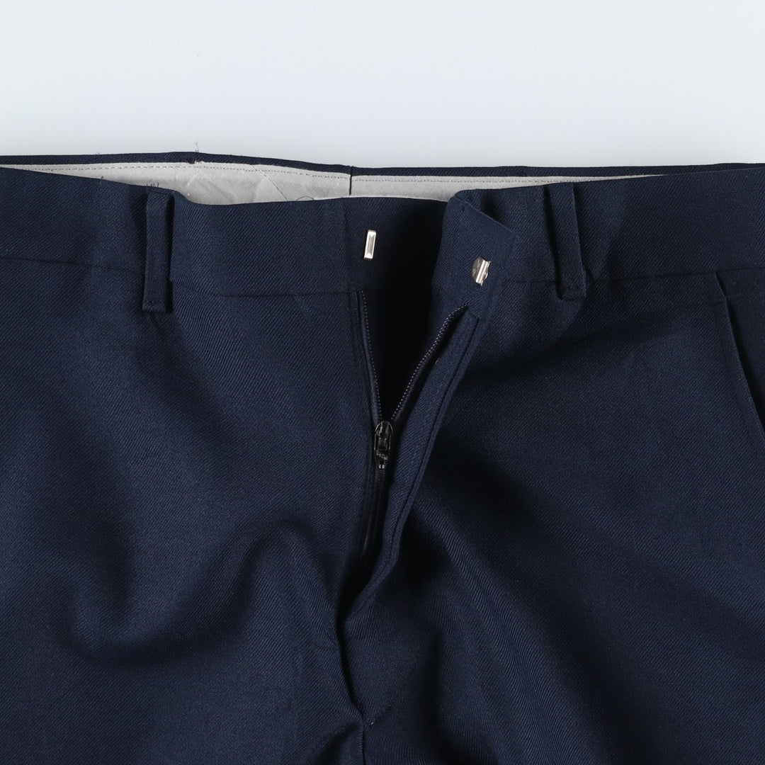 ~90'S Sears slacks pants, men's size W33 (approx.), Rocket Talon zipper, vintage. polyester navy blue type Vintage Second Hand