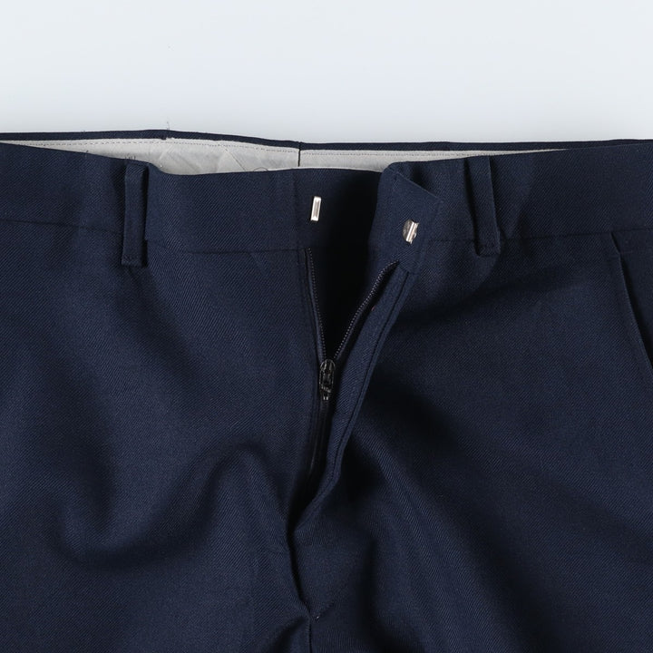 ~90'S Sears slacks pants, men's size W33 (approx.), Rocket Talon zipper, vintage. polyester navy blue type Vintage Second Hand