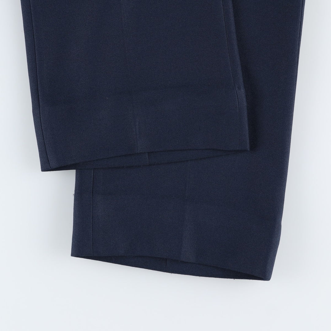 ~90'S Sears slacks pants, men's size W33 (approx.), Rocket Talon zipper, vintage. polyester navy blue type Vintage Second Hand