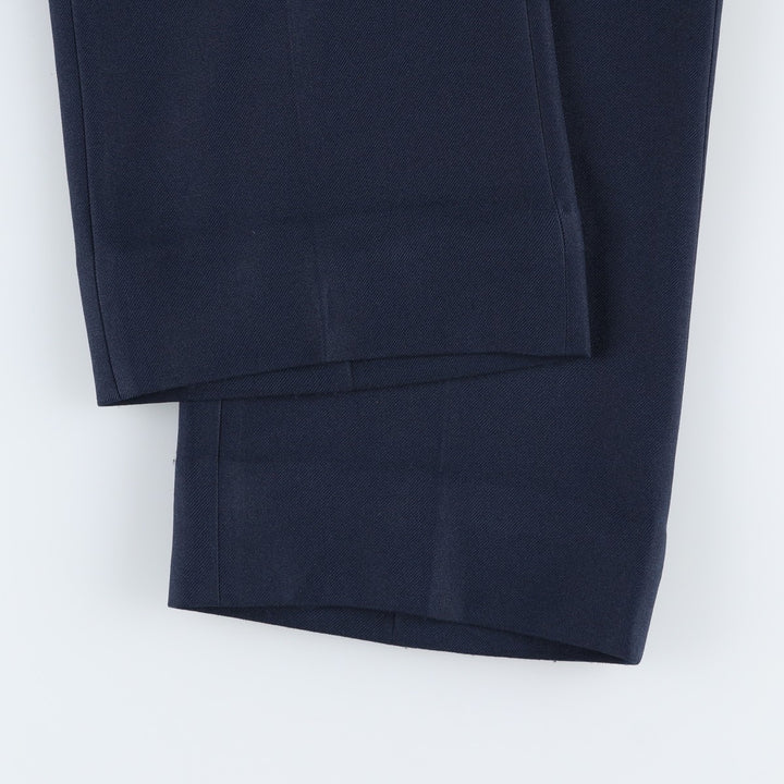 ~90'S Sears slacks pants, men's size W33 (approx.), Rocket Talon zipper, vintage. polyester navy blue type Vintage Second Hand