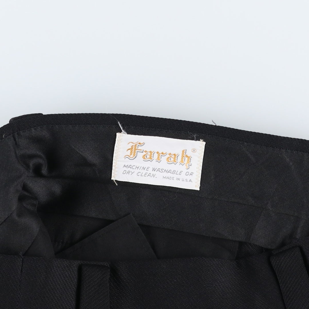 ~70'S Farah Flare Pants, Made in USA, Men's W34 equivalent unclear black type Vintage Second Hand
