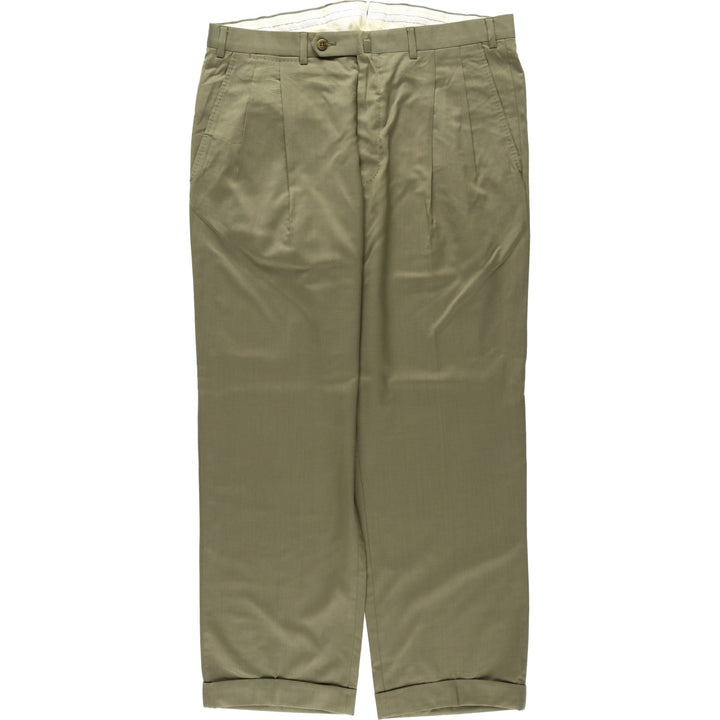 Ermenegildo Zegna two-pleat wool trousers, men's size W36 (approx.), vintage. wool Khaki type Vintage Second Hand