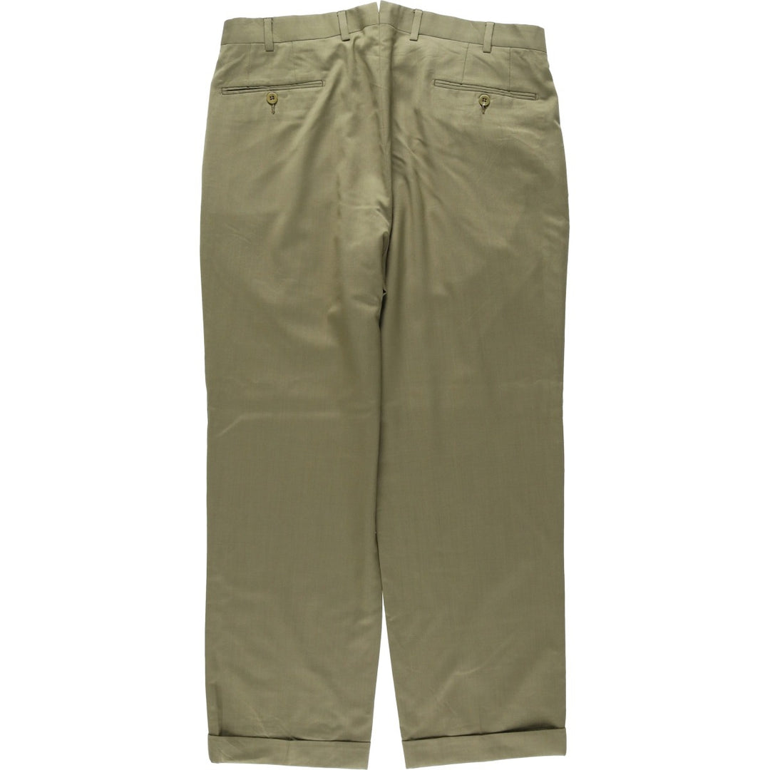 Ermenegildo Zegna two-pleat wool trousers, men's size W36 (approx.), vintage. wool Khaki type Vintage Second Hand