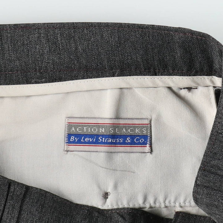 90'S Levi's Action Slacks, Men's, Size 34, Vintage polyester gray type Vintage Second Hand