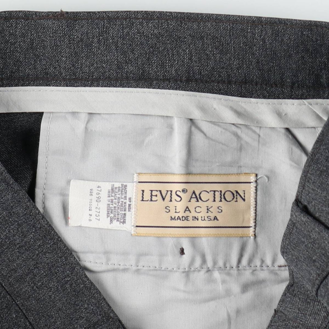 80s-90'S Levi's Action Slacks, Made in USA, Men's W34 equivalent, Vintage unclear gray type Vintage Second Hand