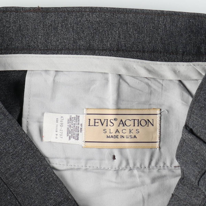 80s-90'S Levi's Action Slacks, Made in USA, Men's W34 equivalent, Vintage unclear gray type Vintage Second Hand