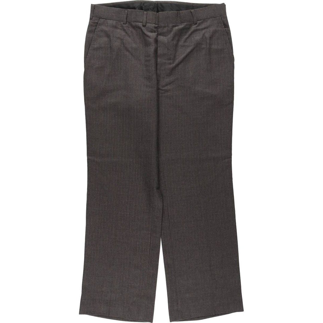~90'S Striped Pattern Slacks Pants Men's W35 (approx.) Vintage unclear gray type Vintage Second Hand