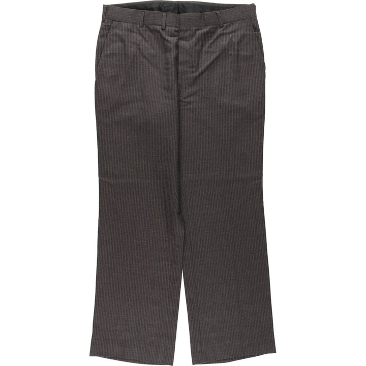 ~90'S Striped Pattern Slacks Pants Men's W35 (approx.) Vintage unclear gray type Vintage Second Hand