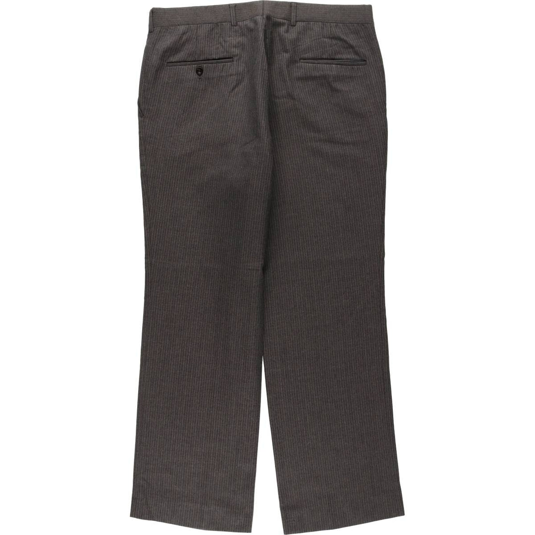 ~90'S Striped Pattern Slacks Pants Men's W35 (approx.) Vintage unclear gray type Vintage Second Hand