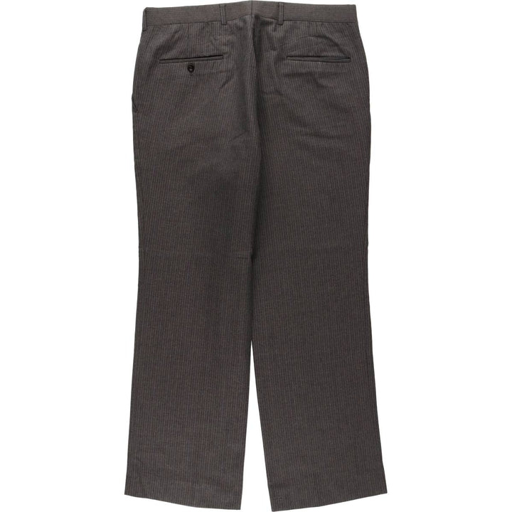 ~90'S Striped Pattern Slacks Pants Men's W35 (approx.) Vintage unclear gray type Vintage Second Hand