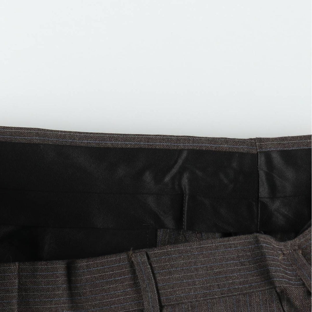 ~90'S Striped Pattern Slacks Pants Men's W35 (approx.) Vintage unclear gray type Vintage Second Hand