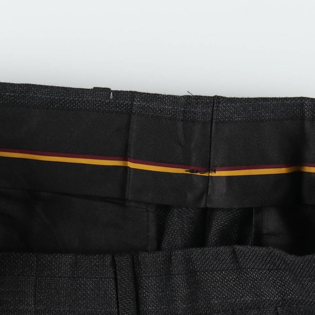 80s-90'S Striped Pattern Two-Pleat Slacks Pants Men's W34 (approx.) Vintage unclear Charcoal Vintage Second Hand