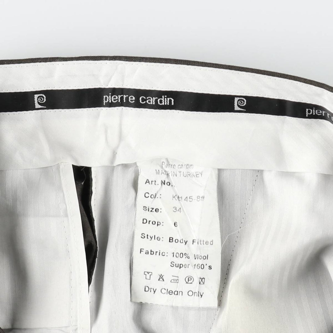 Pierre Cardin wool trousers/slacks for men, equivalent to size W35. wool brown type Vintage Second Hand