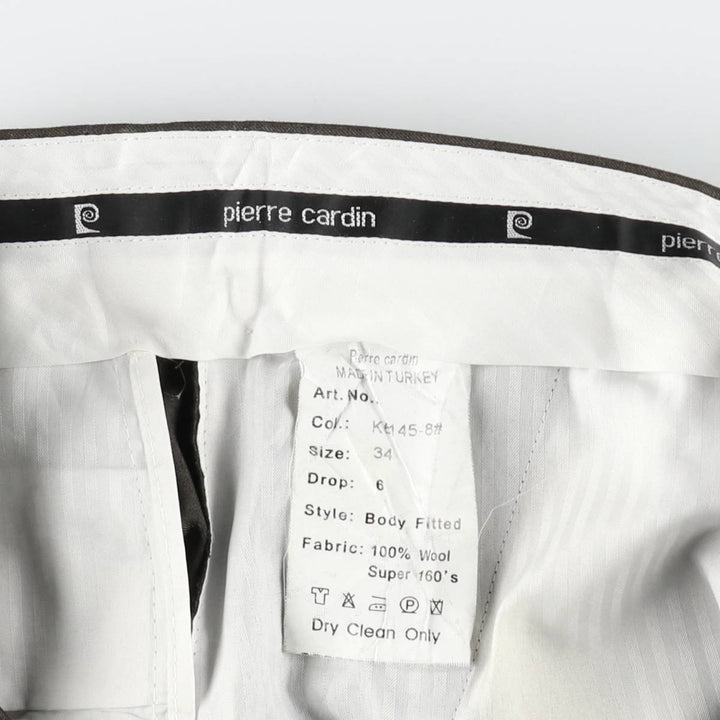 Pierre Cardin wool trousers/slacks for men, equivalent to size W35. wool brown type Vintage Second Hand