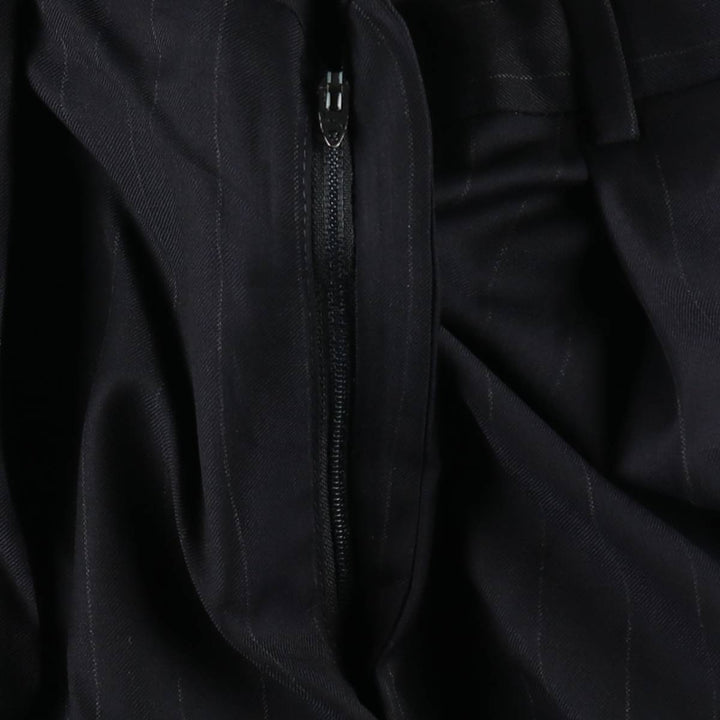 ~90'S Stripe Pattern Two-Pleat Slacks Pants Men's W32 (approx.) Vintage unclear black type Vintage Second Hand