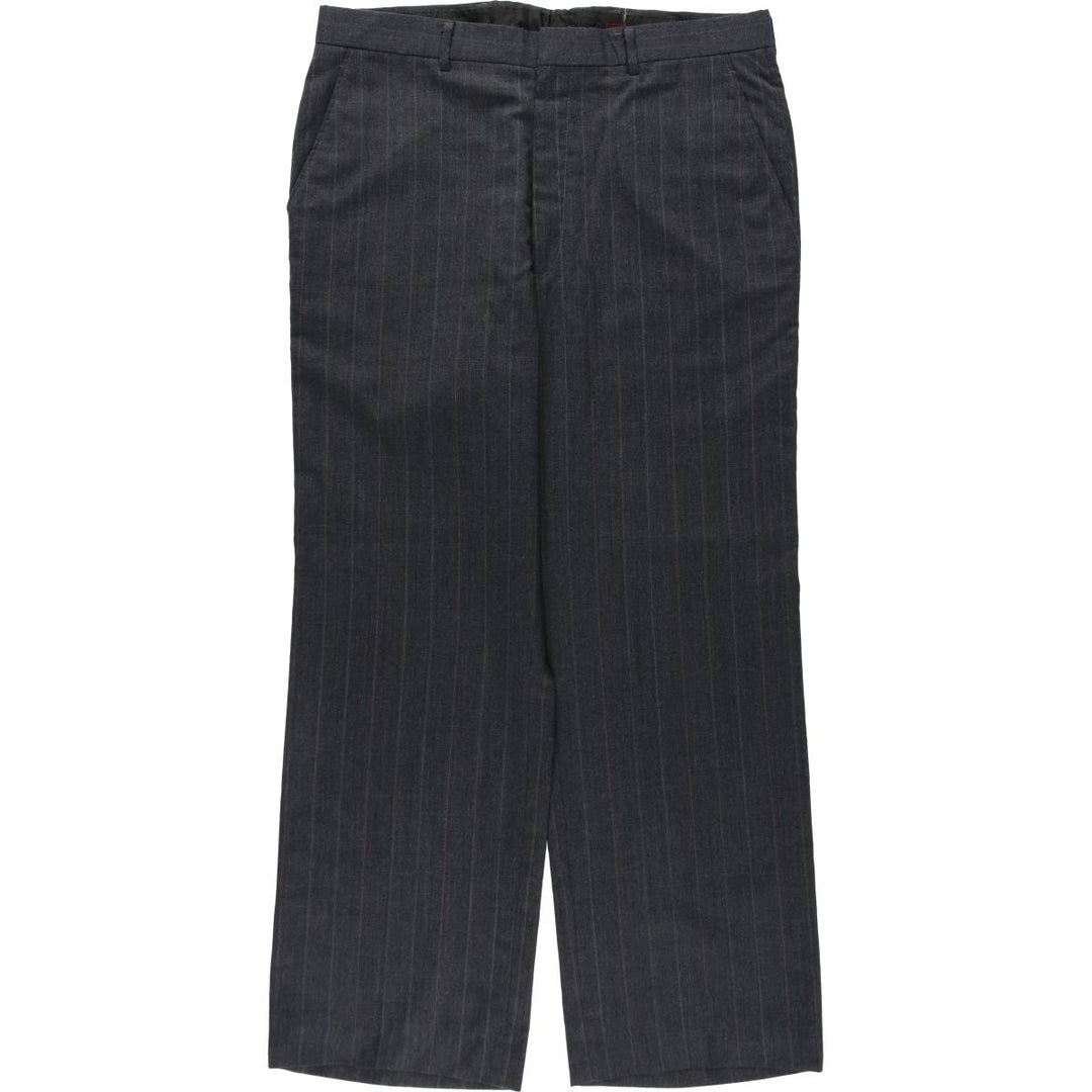 70s-80'S Deansgate Stripe Pattern Slacks Pants, Made in USA, Men's W35 (approx.), Vintage unclear gray type Vintage Second Hand