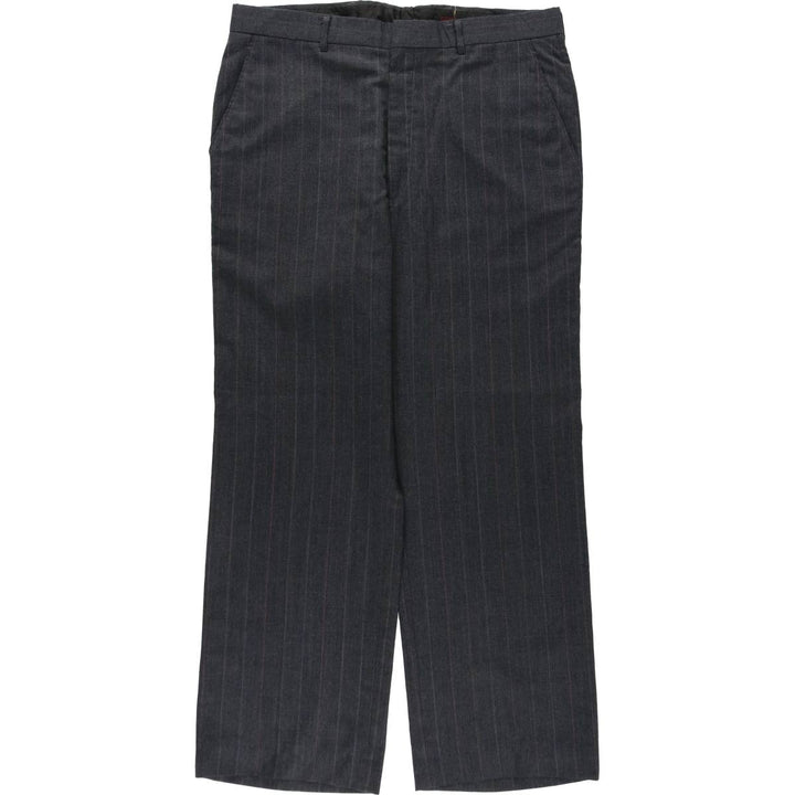 70s-80'S Deansgate Stripe Pattern Slacks Pants, Made in USA, Men's W35 (approx.), Vintage unclear gray type Vintage Second Hand