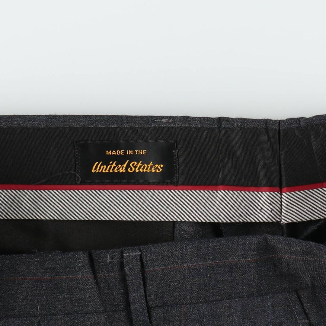 70s-80'S Deansgate Stripe Pattern Slacks Pants, Made in USA, Men's W35 (approx.), Vintage unclear gray type Vintage Second Hand