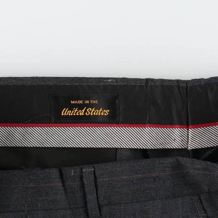 70s-80'S Deansgate Stripe Pattern Slacks Pants, Made in USA, Men's W35 (approx.), Vintage unclear gray type Vintage Second Hand