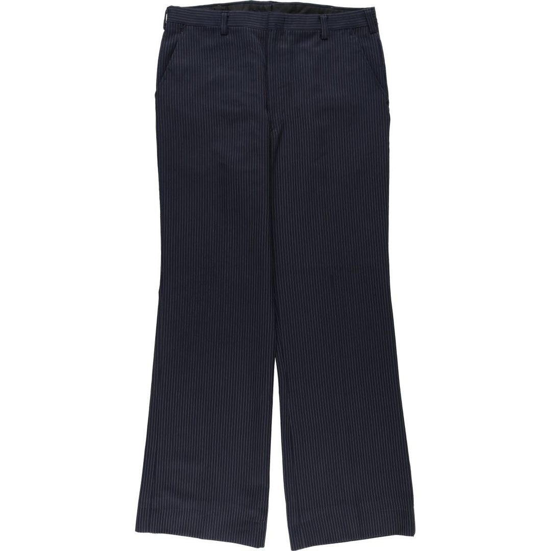 90'S Vintage Striped Slacks, Men's Size W33 unclear navy blue type Vintage Second Hand