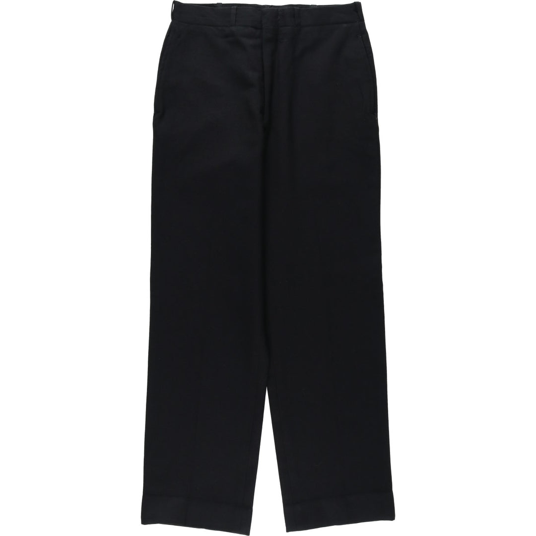 1970'S US Military Issue Wool Trousers, Made in USA, Size 30R (Men's W30 equivalent), Vintage wool Navy blue Vintage Second Hand