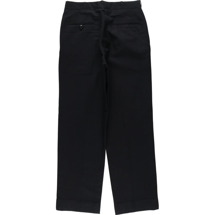 1970'S US Military Issue Wool Trousers, Made in USA, Size 30R (Men's W30 equivalent), Vintage wool Navy blue Vintage Second Hand