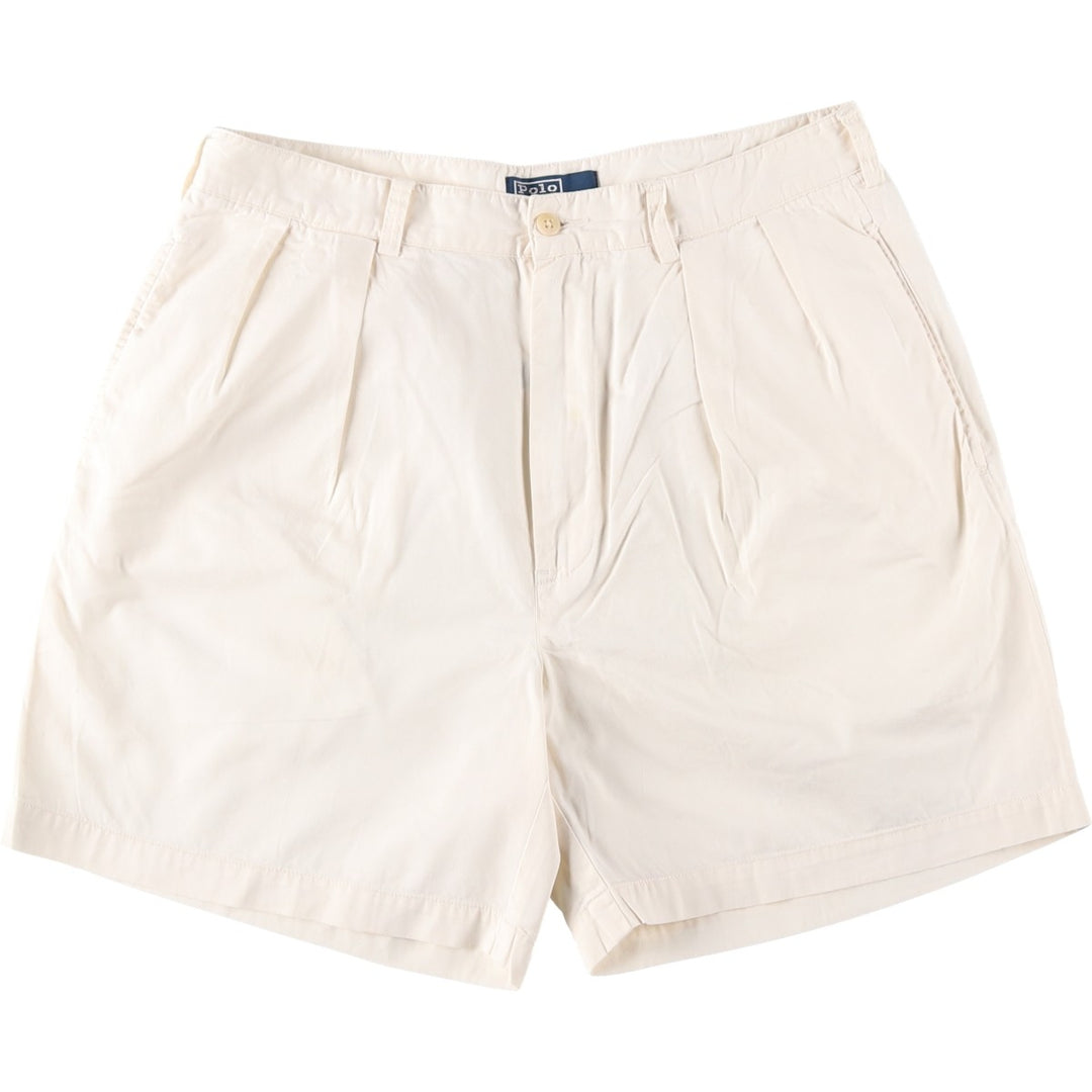 Ralph Lauren POLO by Ralph Lauren Two-pleat Chino Shorts Shorts Men's W33 equivalent cotton white type Vintage Second Hand