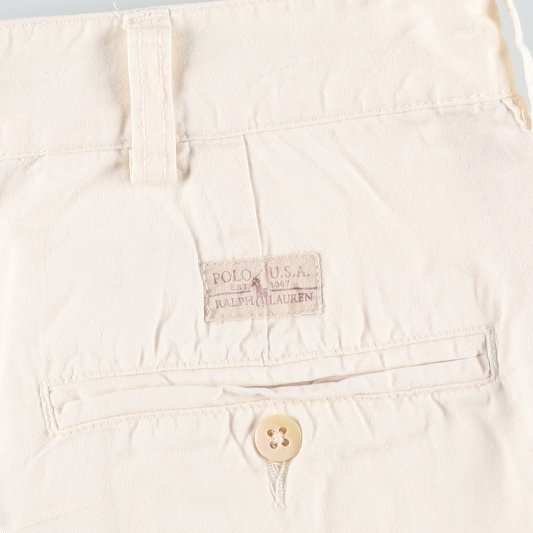 Ralph Lauren POLO by Ralph Lauren Two-pleat Chino Shorts Shorts Men's W33 equivalent cotton white type Vintage Second Hand