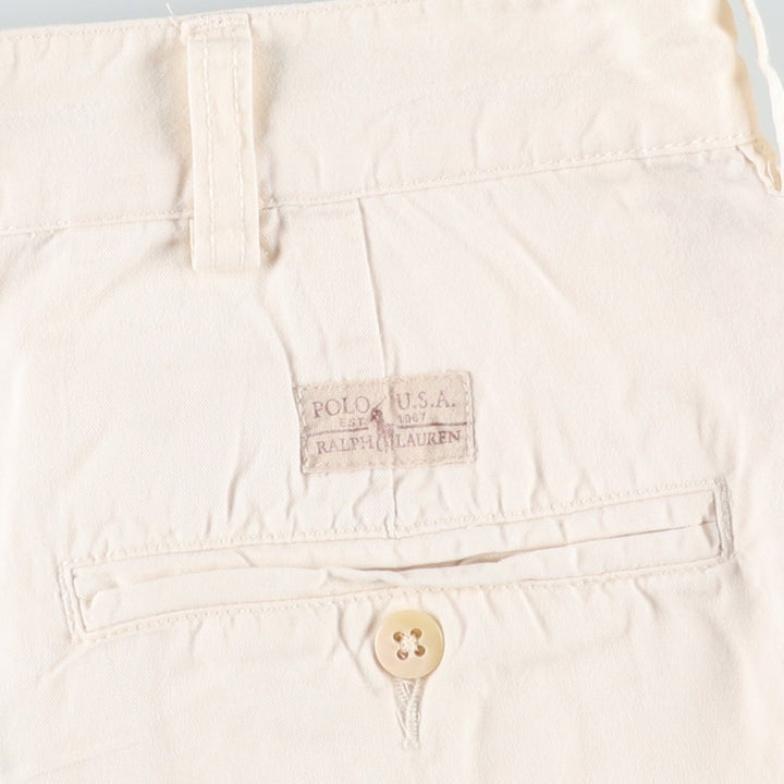 Ralph Lauren POLO by Ralph Lauren Two-pleat Chino Shorts Shorts Men's W33 equivalent cotton white type Vintage Second Hand