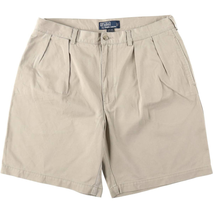 Ralph Lauren POLO by Ralph Lauren TYLER SHORT Two-Pleat Chino Shorts, Men's Size W36 (approx.) cotton Beige type Vintage Second Hand