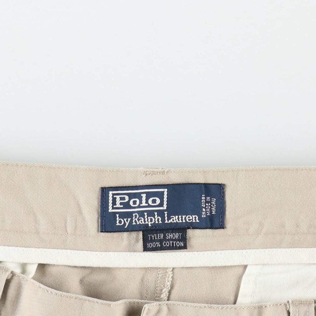 Ralph Lauren POLO by Ralph Lauren TYLER SHORT Two-Pleat Chino Shorts, Men's Size W36 (approx.) cotton Beige type Vintage Second Hand