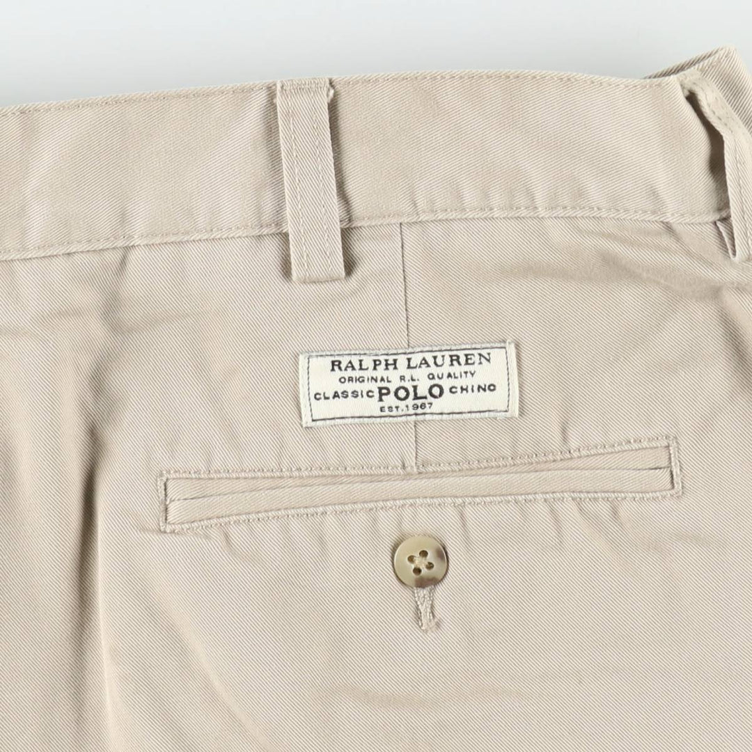 Ralph Lauren POLO by Ralph Lauren TYLER SHORT Two-Pleat Chino Shorts, Men's Size W36 (approx.) cotton Beige type Vintage Second Hand