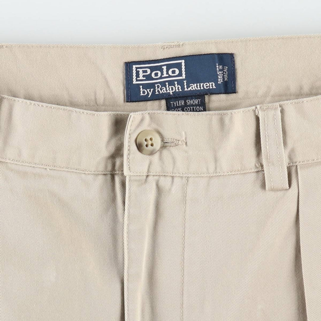 Ralph Lauren POLO by Ralph Lauren TYLER SHORT Two-Pleat Chino Shorts, Men's Size W36 (approx.) cotton Beige type Vintage Second Hand